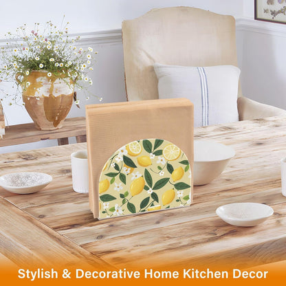 Yellow Lemons Napkin Holders for Tables Acrylic Cocktail Napkin Holders Freestanding Tissue Dispenser for Party Paper Napkins House Decor Gifts, 2 Pack