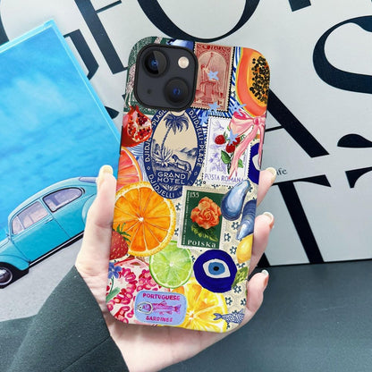 Case Compatible with iPhone 14,Compatible with MagSafe,Fall Prevention Hybrid 2-Layer Hard Shell Cases for Girls Boys,Bow European Summer Lemon Collage