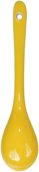 6 pcs Porcelain Egg Spoons Ceramic Spoons 4.7 inch Coffee Dessert Yogurt Tea Milky Tea Yellow