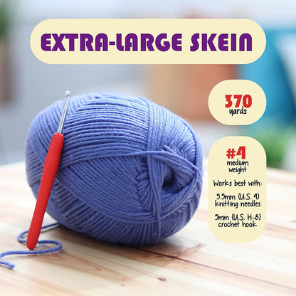 Acrylic Yarn for Crocheting & Knitting – Soft Crochet Yarn for Crocheting, 370 Yards, Perfect for Crafts & Amigurumi, Medium Worsted Weight 4, Light Yellow
