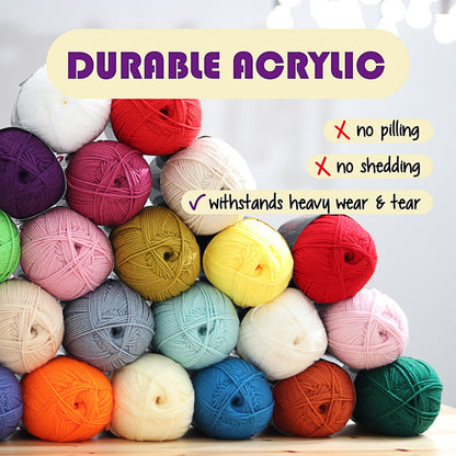 Acrylic Yarn for Crocheting & Knitting – Soft Crochet Yarn for Crocheting, 370 Yards, Perfect for Crafts & Amigurumi, Medium Worsted Weight 4, Light Yellow