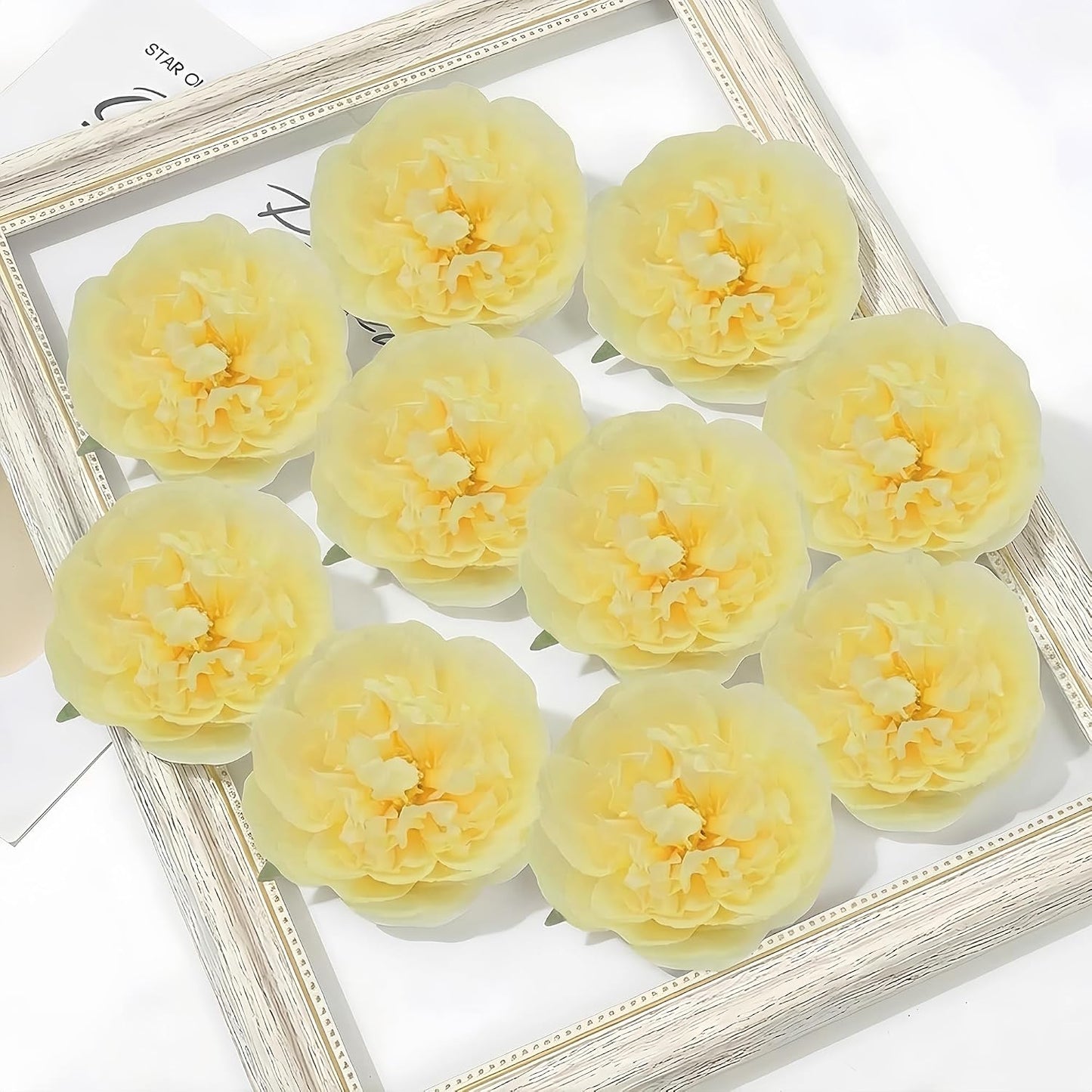 10PCS Light Yellow Artificial Peony Bouquet Highly Realistic Home Decor Floral Perfect for Mother's Day, Valentine's Day, Dining Table Accent Peony Bouquet Forever-Fresh Artificial Flowers