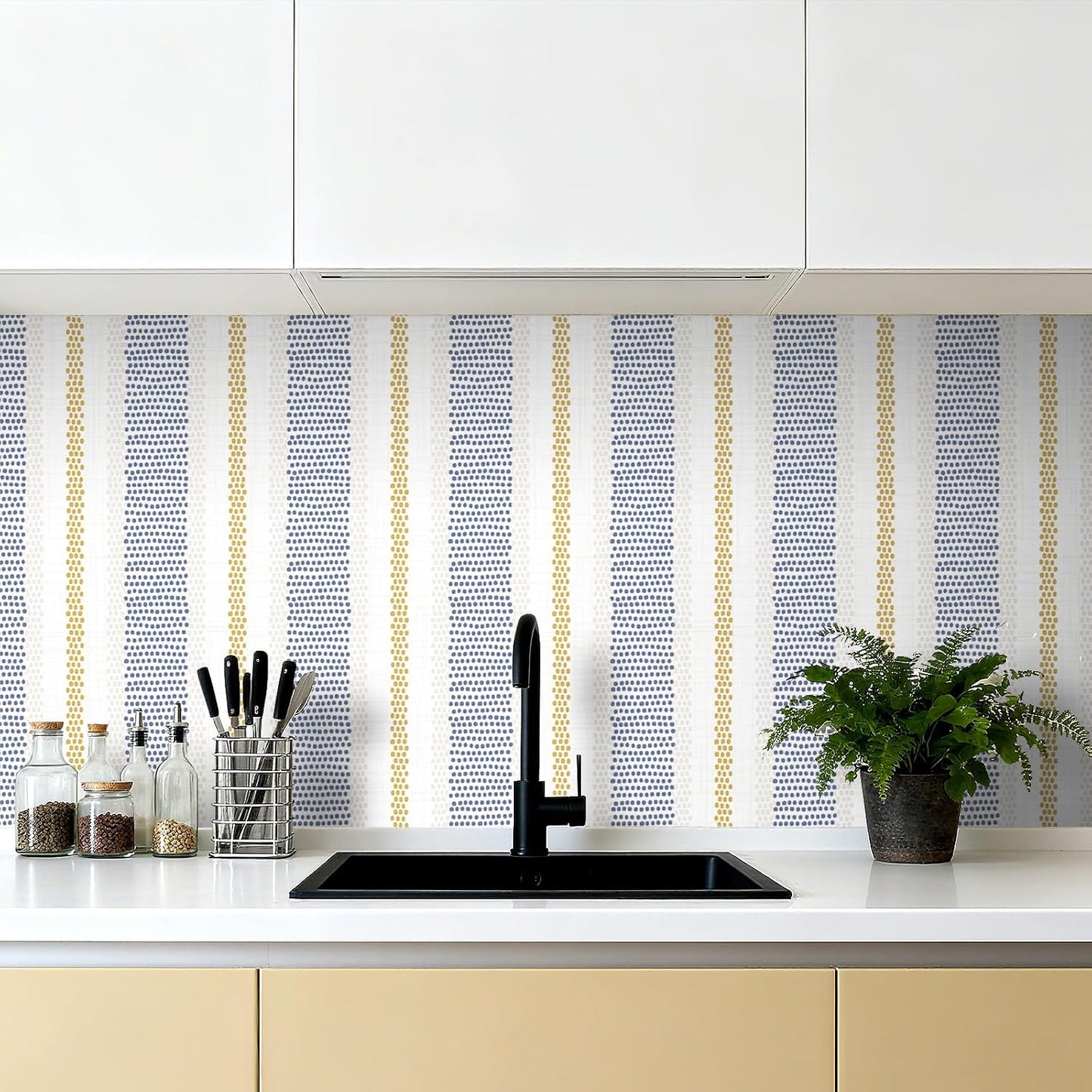 Blue White Gold Striped Wallpaper Peel and Stick Coastal Dune Stripe Wallpaper Prepasted Vinyl Stripes Navy Gold Yellow Tan Cream Polka Dots Blue Striped Contact Paper Strips 17.5x78.8