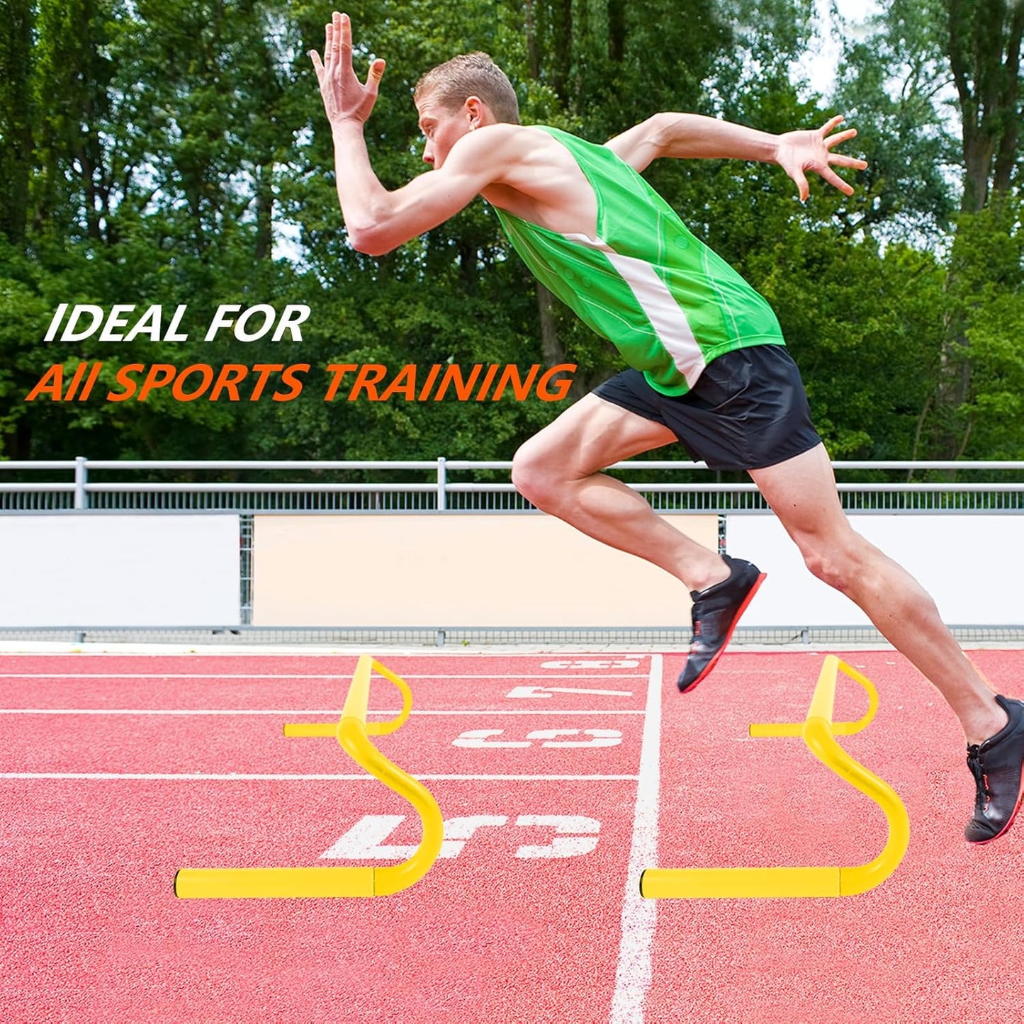 10 Pcs 6" Speed Agility Training Hurdles with 6 Marker Cone Durable Training Hurdle Agility Plyometric All Purpose Speed Hurdle Equipment for Athletes Soccer Basketball Football Practice