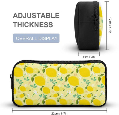 Colorful Multi Pocket Backpack Set School Bookbag with Lunch Bag Lightweight Pencil Case Pouch Bag (Lemon, One Size)