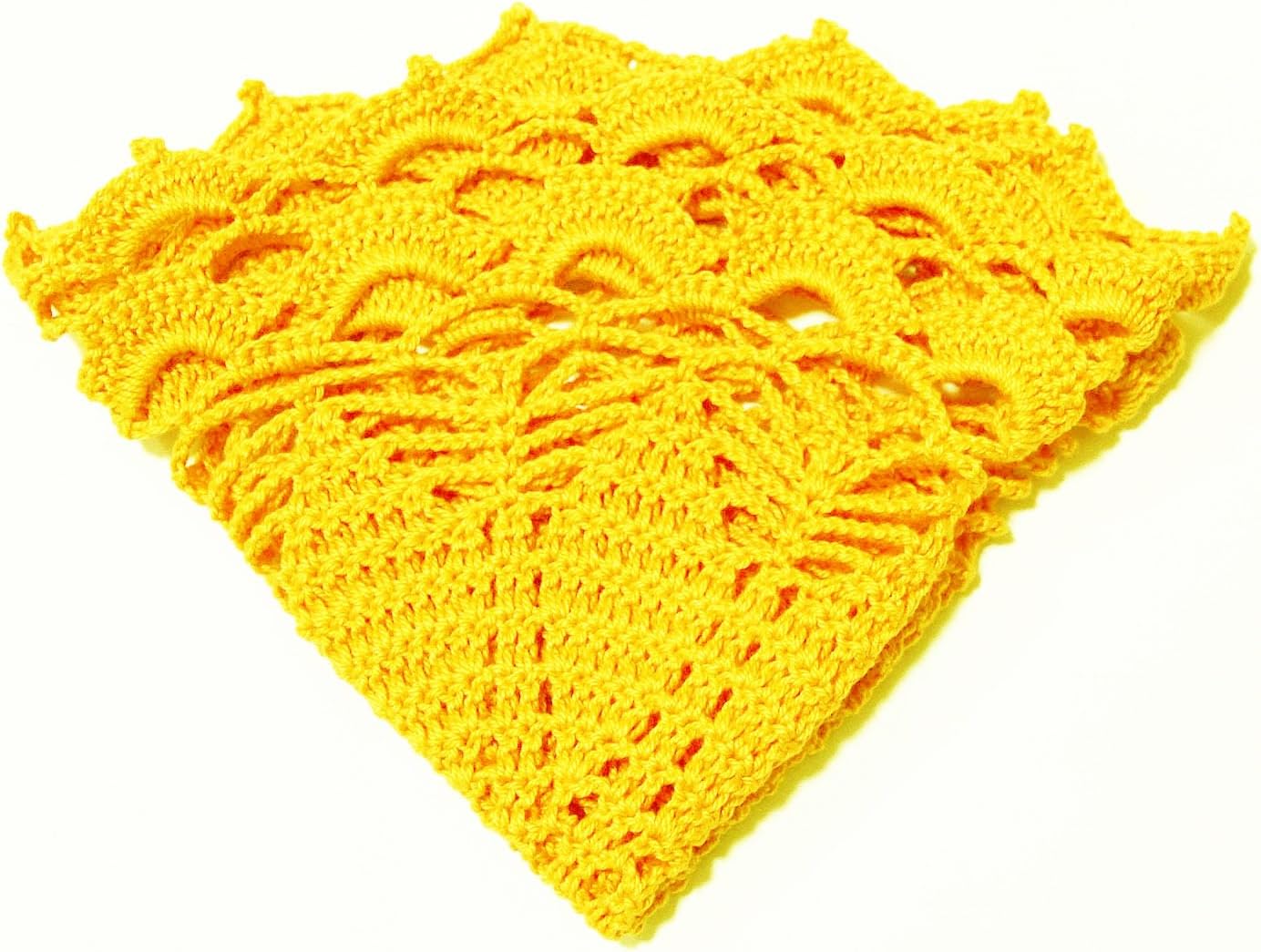 12 Inch Lace Crochet Doilies Table Placemat Washable Kitchen Round Leaves Decor Doily (1, Yellow)