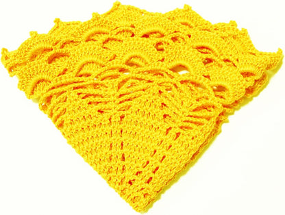12 Inch Lace Crochet Doilies Table Placemat Washable Kitchen Round Leaves Decor Doily (1, Yellow)