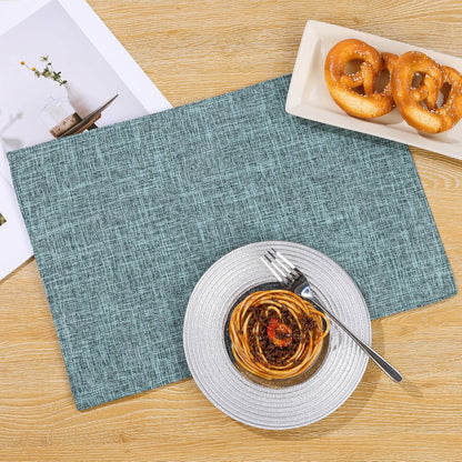 Woven Fabric Placemats Set of 4 Heat Resistant Place Mats Non Slip Washable Double Layer Cloth Placemats Reversible Table Mats Kitchen Dining Table Decor (4, Yellow)