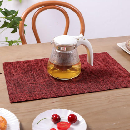 Woven Fabric Placemats Set of 4 Heat Resistant Place Mats Non Slip Washable Double Layer Cloth Placemats Reversible Table Mats Kitchen Dining Table Decor (4, Yellow)
