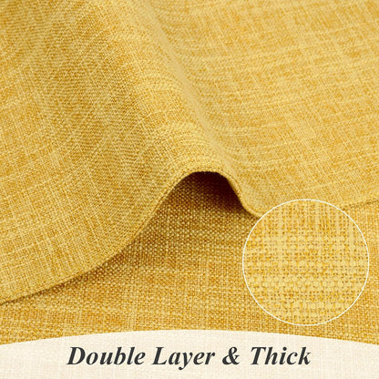 Woven Fabric Placemats Set of 4 Heat Resistant Place Mats Non Slip Washable Double Layer Cloth Placemats Reversible Table Mats Kitchen Dining Table Decor (4, Yellow)