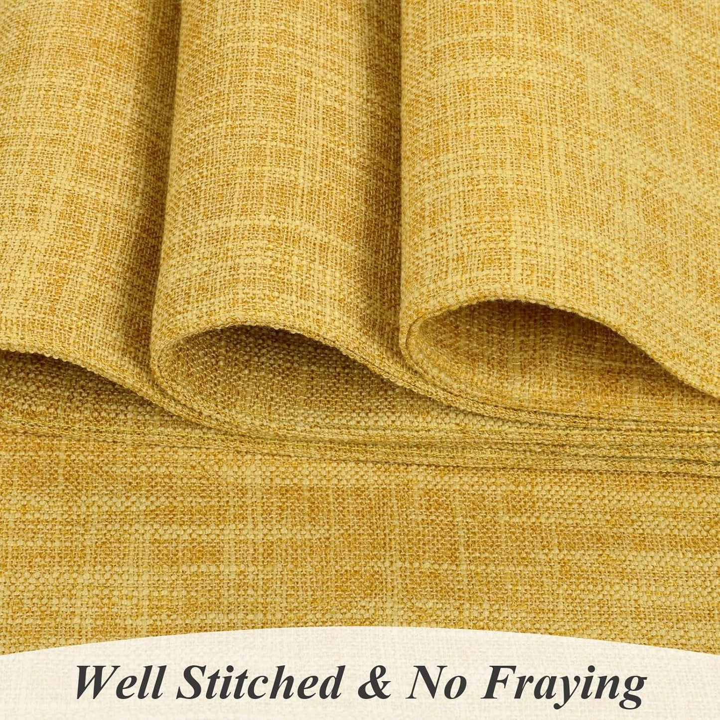 Woven Fabric Placemats Set of 4 Heat Resistant Place Mats Non Slip Washable Double Layer Cloth Placemats Reversible Table Mats Kitchen Dining Table Decor (4, Yellow)