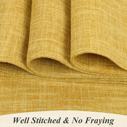 Woven Fabric Placemats Set of 4 Heat Resistant Place Mats Non Slip Washable Double Layer Cloth Placemats Reversible Table Mats Kitchen Dining Table Decor (4, Yellow)