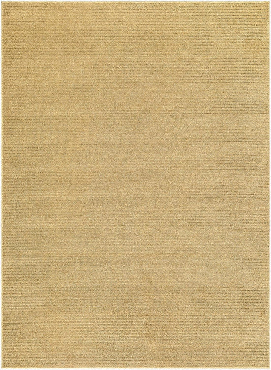 Levent Living Room, Bedroom Area Rug - Striped - Contemporary Modern Minimalist Transitional Tone - Mustard, Yellow, Tan, Neutral, Earth - 7'10" x 10'