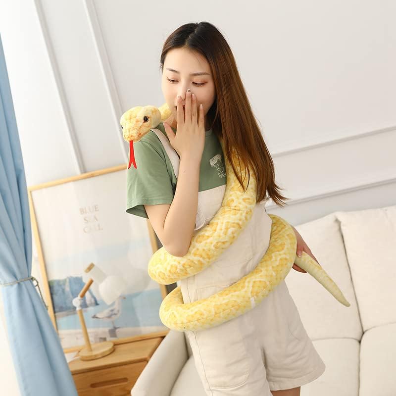 120 inch high Simulation Extra Long Snake, Soft Plush Toy, Snake Stuffed Animal, Large Stuffed Animal Toy, Children's Toy Gift (Yellow Snake)