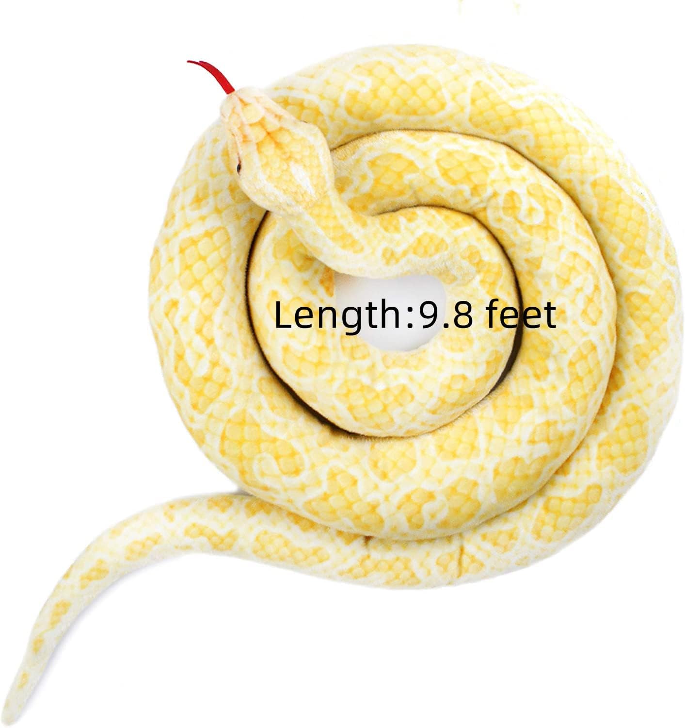 120 inch high Simulation Extra Long Snake, Soft Plush Toy, Snake Stuffed Animal, Large Stuffed Animal Toy, Children's Toy Gift (Yellow Snake)