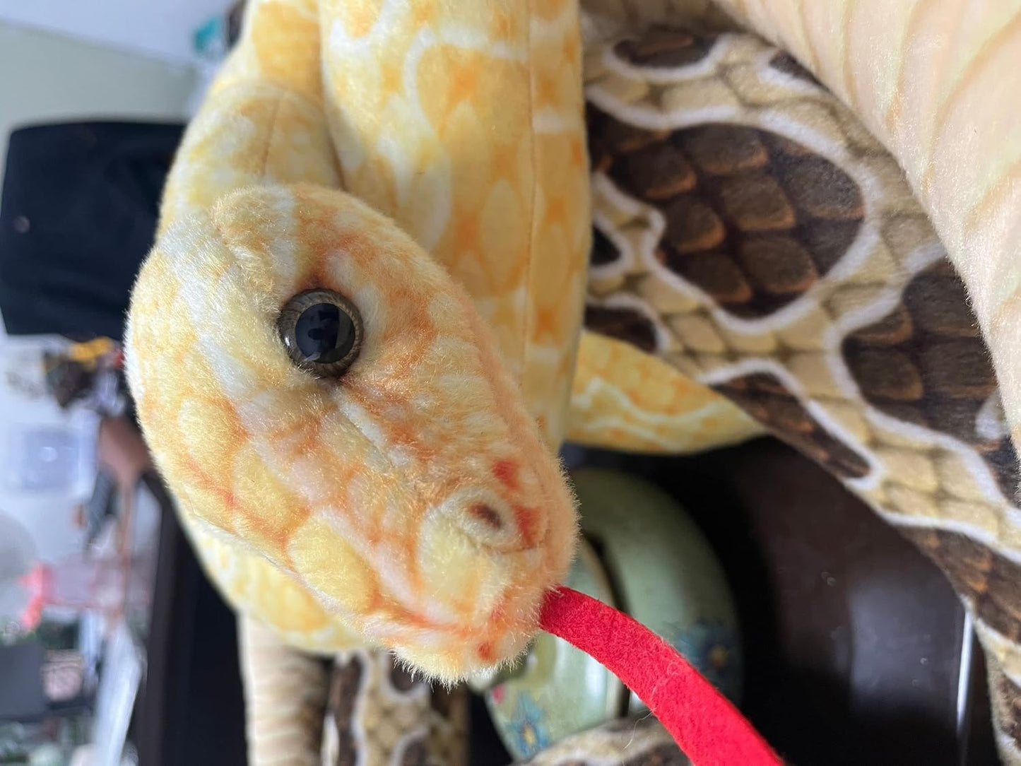 120 inch high Simulation Extra Long Snake, Soft Plush Toy, Snake Stuffed Animal, Large Stuffed Animal Toy, Children's Toy Gift (Yellow Snake)