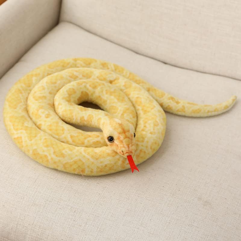 120 inch high Simulation Extra Long Snake, Soft Plush Toy, Snake Stuffed Animal, Large Stuffed Animal Toy, Children's Toy Gift (Yellow Snake)