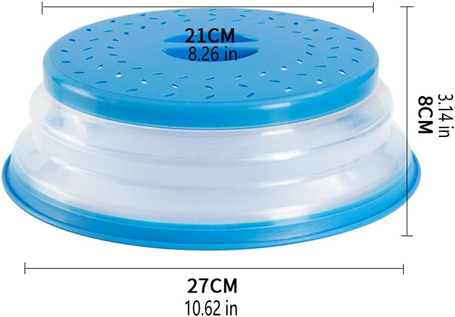 Collapsible Microwave Splatter Cover, 10.5 Inch, Dishwasher-safe, Microwave Plate Cover With Steam Vent，BPA-Free Silicone & Plastic (yellow)