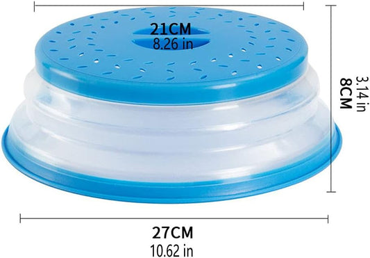Collapsible Microwave Splatter Cover, 10.5 Inch, Dishwasher-safe, Microwave Plate Cover With Steam Vent，BPA-Free Silicone & Plastic (yellow)
