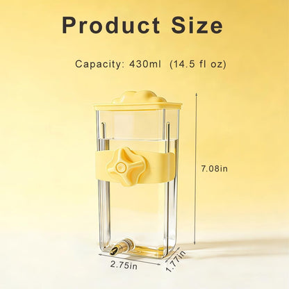 14.5 Fl Oz Automatic Bird Water Dispenser with Spring Valve, Clear Cage Water Drinker for Parakeets, Cockatiels, Budgies, Finch, Lovebirds & Canary(Yellow)