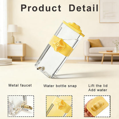 14.5 Fl Oz Automatic Bird Water Dispenser with Spring Valve, Clear Cage Water Drinker for Parakeets, Cockatiels, Budgies, Finch, Lovebirds & Canary(Yellow)