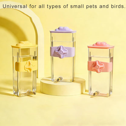 14.5 Fl Oz Automatic Bird Water Dispenser with Spring Valve, Clear Cage Water Drinker for Parakeets, Cockatiels, Budgies, Finch, Lovebirds & Canary(Yellow)