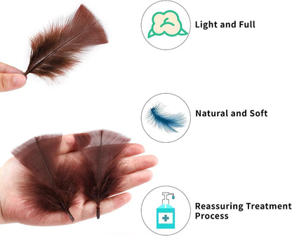 Yellow Turkey Craft Feathers Bulk for Crafts Supplies,300Pcs,3-5inch | Soft Natural Small Feathers for DIY School Crafts,Dream Catcher,Easter,Halloween,Thanksgiving Home Party and Costume Decor
