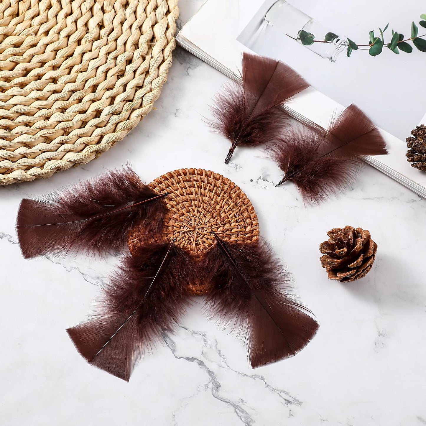 Yellow Turkey Craft Feathers Bulk for Crafts Supplies,300Pcs,3-5inch | Soft Natural Small Feathers for DIY School Crafts,Dream Catcher,Easter,Halloween,Thanksgiving Home Party and Costume Decor