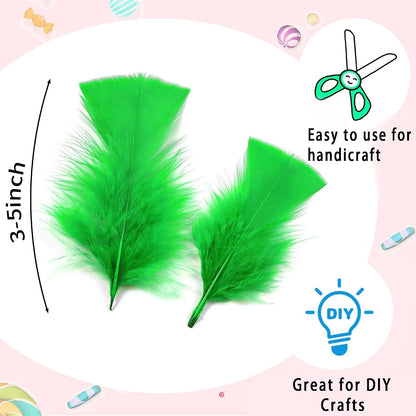 Yellow Turkey Craft Feathers Bulk for Crafts Supplies,300Pcs,3-5inch | Soft Natural Small Feathers for DIY School Crafts,Dream Catcher,Easter,Halloween,Thanksgiving Home Party and Costume Decor