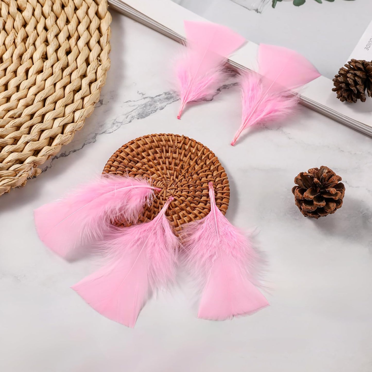 Yellow Turkey Craft Feathers Bulk for Crafts Supplies,300Pcs,3-5inch | Soft Natural Small Feathers for DIY School Crafts,Dream Catcher,Easter,Halloween,Thanksgiving Home Party and Costume Decor