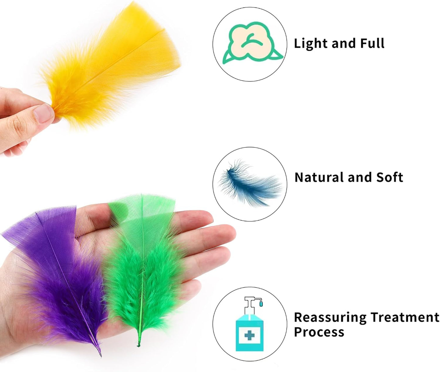 Yellow Turkey Craft Feathers Bulk for Crafts Supplies,300Pcs,3-5inch | Soft Natural Small Feathers for DIY School Crafts,Dream Catcher,Easter,Halloween,Thanksgiving Home Party and Costume Decor