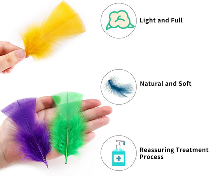 Yellow Turkey Craft Feathers Bulk for Crafts Supplies,300Pcs,3-5inch | Soft Natural Small Feathers for DIY School Crafts,Dream Catcher,Easter,Halloween,Thanksgiving Home Party and Costume Decor