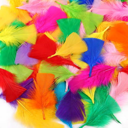 Yellow Turkey Craft Feathers Bulk for Crafts Supplies,300Pcs,3-5inch | Soft Natural Small Feathers for DIY School Crafts,Dream Catcher,Easter,Halloween,Thanksgiving Home Party and Costume Decor