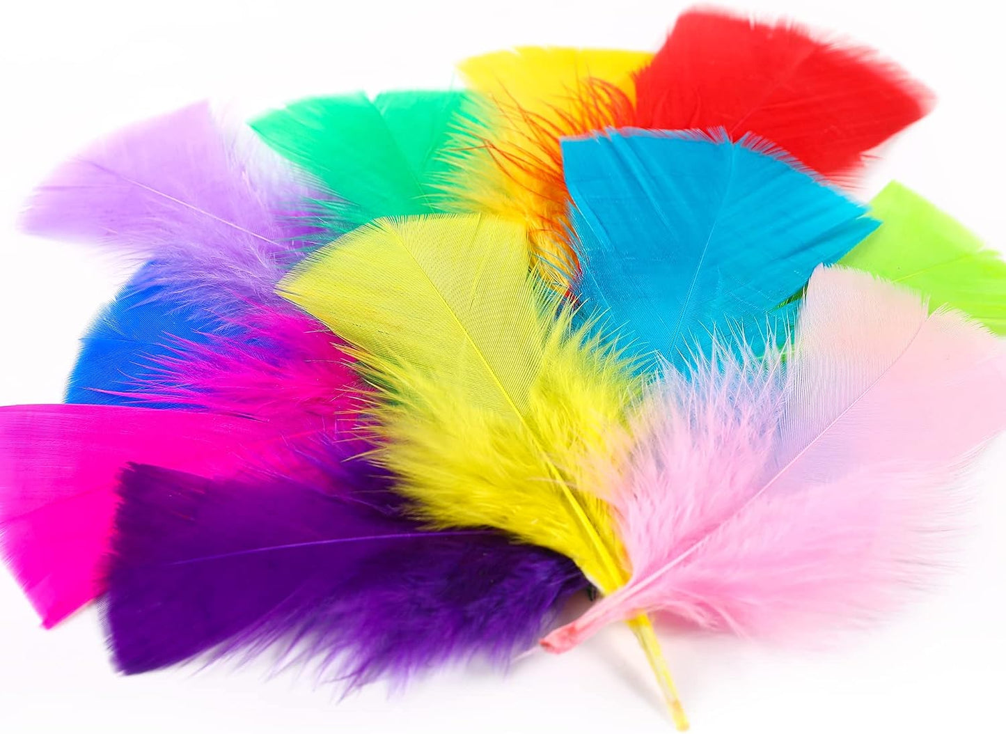 Yellow Turkey Craft Feathers Bulk for Crafts Supplies,300Pcs,3-5inch | Soft Natural Small Feathers for DIY School Crafts,Dream Catcher,Easter,Halloween,Thanksgiving Home Party and Costume Decor