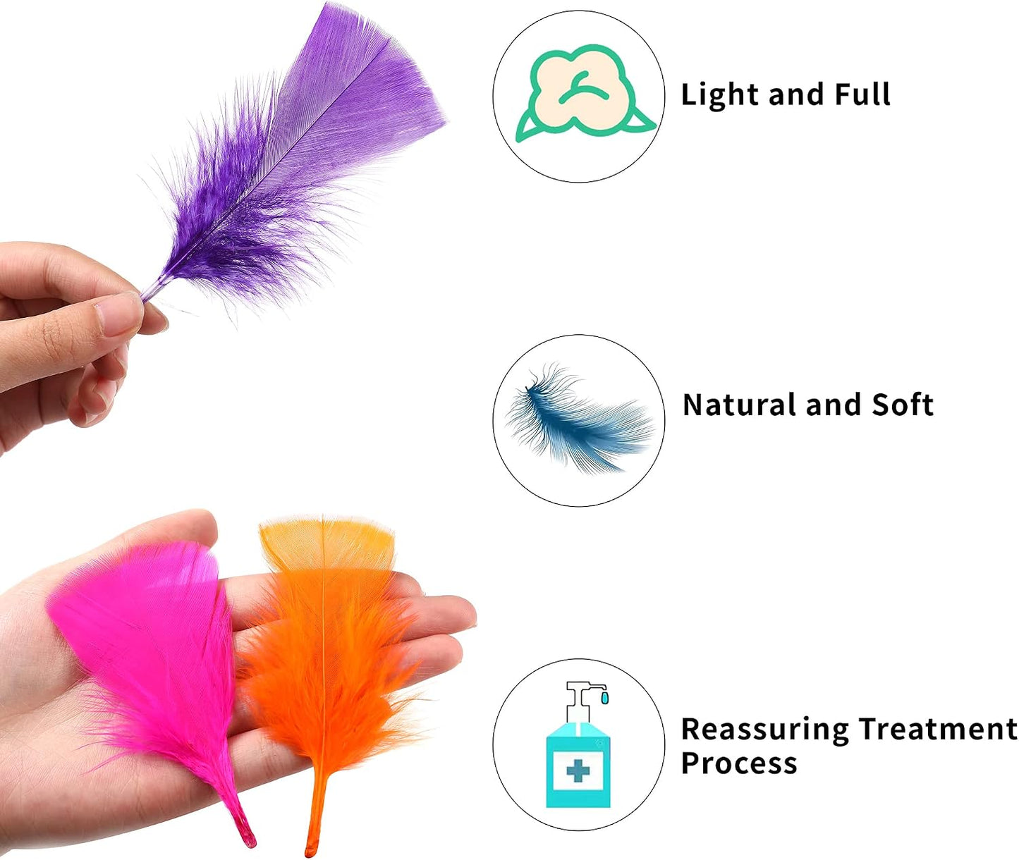 Yellow Turkey Craft Feathers Bulk for Crafts Supplies,300Pcs,3-5inch | Soft Natural Small Feathers for DIY School Crafts,Dream Catcher,Easter,Halloween,Thanksgiving Home Party and Costume Decor