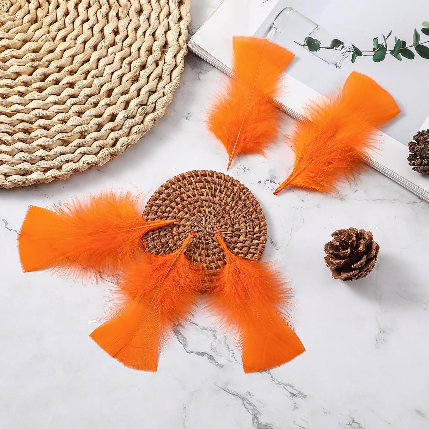 Yellow Turkey Craft Feathers Bulk for Crafts Supplies,300Pcs,3-5inch | Soft Natural Small Feathers for DIY School Crafts,Dream Catcher,Easter,Halloween,Thanksgiving Home Party and Costume Decor
