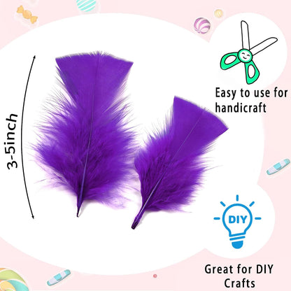 Yellow Turkey Craft Feathers Bulk for Crafts Supplies,300Pcs,3-5inch | Soft Natural Small Feathers for DIY School Crafts,Dream Catcher,Easter,Halloween,Thanksgiving Home Party and Costume Decor