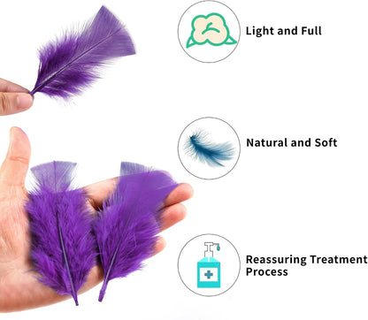 Yellow Turkey Craft Feathers Bulk for Crafts Supplies,300Pcs,3-5inch | Soft Natural Small Feathers for DIY School Crafts,Dream Catcher,Easter,Halloween,Thanksgiving Home Party and Costume Decor