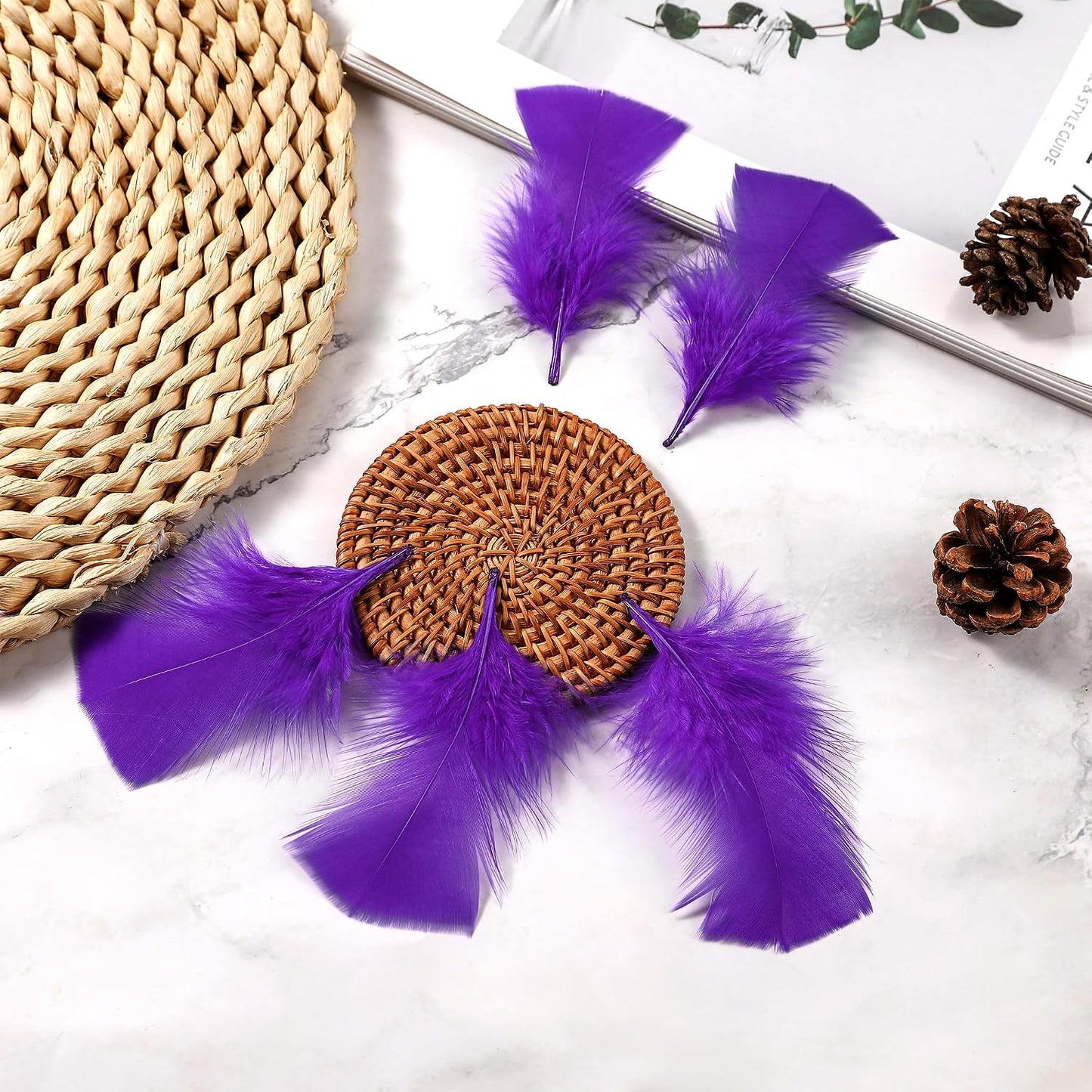 Yellow Turkey Craft Feathers Bulk for Crafts Supplies,300Pcs,3-5inch | Soft Natural Small Feathers for DIY School Crafts,Dream Catcher,Easter,Halloween,Thanksgiving Home Party and Costume Decor