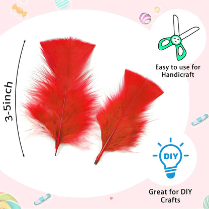 Yellow Turkey Craft Feathers Bulk for Crafts Supplies,300Pcs,3-5inch | Soft Natural Small Feathers for DIY School Crafts,Dream Catcher,Easter,Halloween,Thanksgiving Home Party and Costume Decor