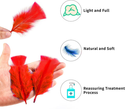 Yellow Turkey Craft Feathers Bulk for Crafts Supplies,300Pcs,3-5inch | Soft Natural Small Feathers for DIY School Crafts,Dream Catcher,Easter,Halloween,Thanksgiving Home Party and Costume Decor