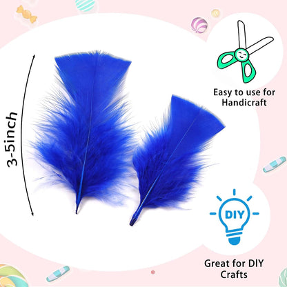 Yellow Turkey Craft Feathers Bulk for Crafts Supplies,300Pcs,3-5inch | Soft Natural Small Feathers for DIY School Crafts,Dream Catcher,Easter,Halloween,Thanksgiving Home Party and Costume Decor