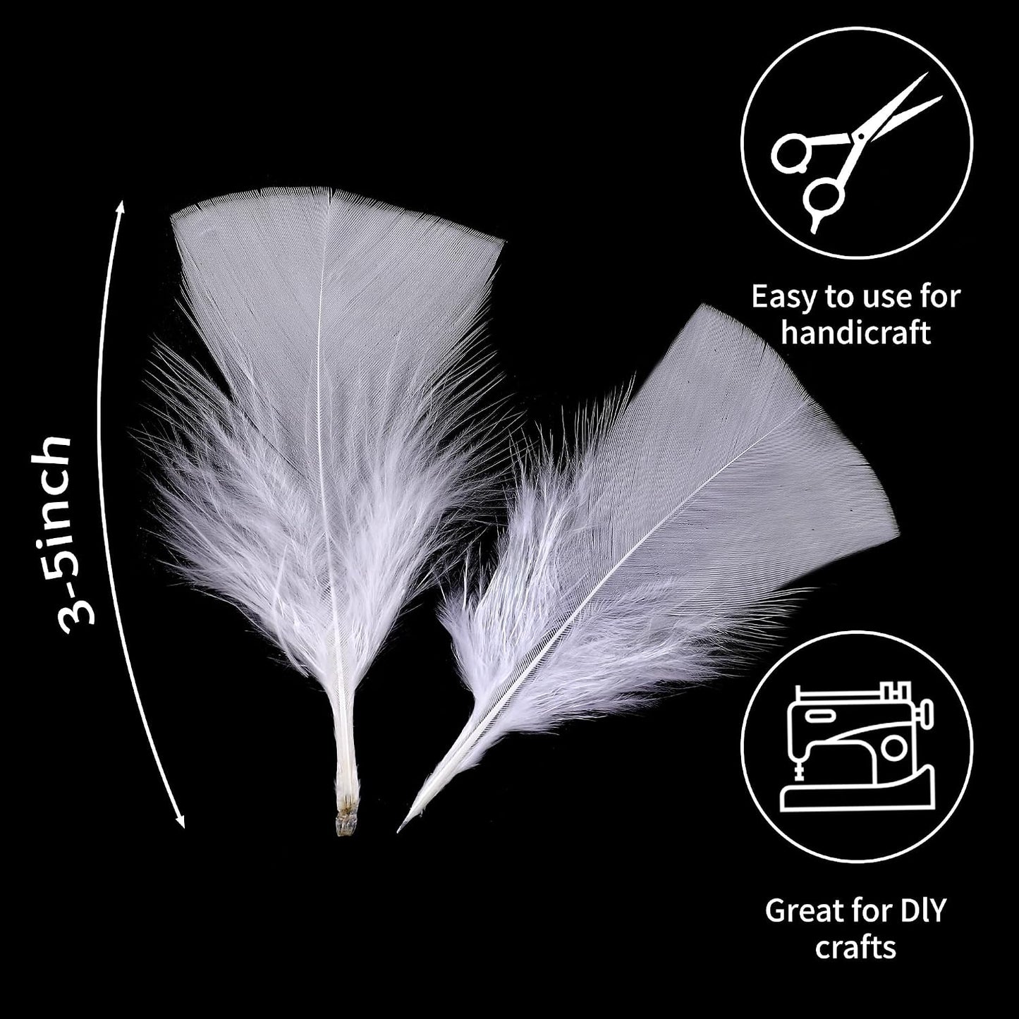 Yellow Turkey Craft Feathers Bulk for Crafts Supplies,300Pcs,3-5inch | Soft Natural Small Feathers for DIY School Crafts,Dream Catcher,Easter,Halloween,Thanksgiving Home Party and Costume Decor