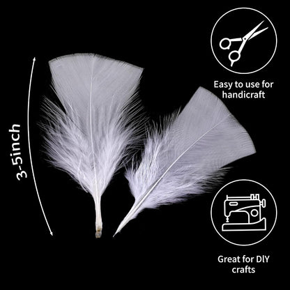 Yellow Turkey Craft Feathers Bulk for Crafts Supplies,300Pcs,3-5inch | Soft Natural Small Feathers for DIY School Crafts,Dream Catcher,Easter,Halloween,Thanksgiving Home Party and Costume Decor