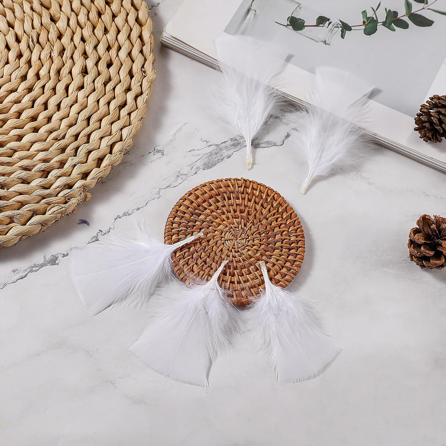 Yellow Turkey Craft Feathers Bulk for Crafts Supplies,300Pcs,3-5inch | Soft Natural Small Feathers for DIY School Crafts,Dream Catcher,Easter,Halloween,Thanksgiving Home Party and Costume Decor