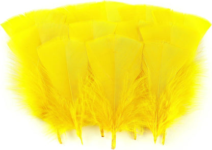 Yellow Turkey Craft Feathers Bulk for Crafts Supplies,300Pcs,3-5inch | Soft Natural Small Feathers for DIY School Crafts,Dream Catcher,Easter,Halloween,Thanksgiving Home Party and Costume Decor