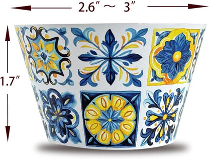 Blue Tile and Lemons Cupcake Wrappers,Mediterranean Tiles,24 Lemon Cupcake Toppers +Cupcake Wrappers