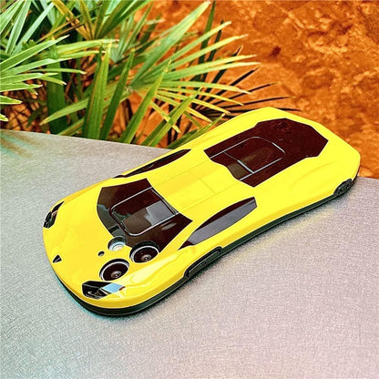 Creative Case Compatible with iPhone 12 Mini Fun Unique 3D Cool Car Cartoon Bumper Shockproof Anti-Drop Protection for Women Men Yellow