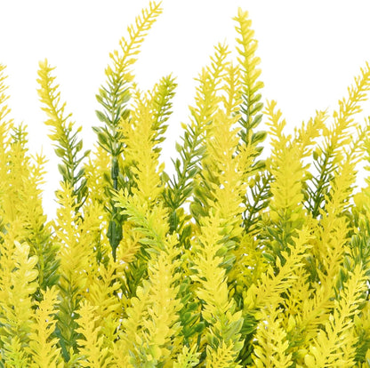 10 Bundles Fake Flowers Artificial Lavender Plants, Yellow | Faux plastic plants for home wedding kitchen garden patio porch window box office table centerpieces indoor outdoor decor
