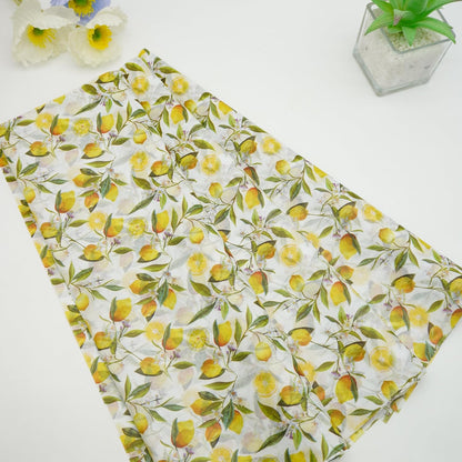 60 Sheets Lemon Tissue Paper for Gift Bags, 20 x 14IN Citrus Wrapping Paper Bulk, Watercolor Botanical Floral Gift Wrap for Summer, Birthday, Baby Bridal Shower